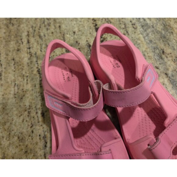 Crocs 206267 Kids Pink Lemonade Swiftwater Expedition Sandals Straps Size US J2 - Picture 7 of 14